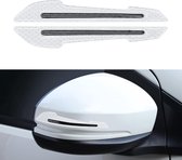 kwmobile reflecterende stickers voor autospiegel - 2x strips voor autospiegels - Spiegel beschermers in zwart / grijs - 15,5x2,1 cm