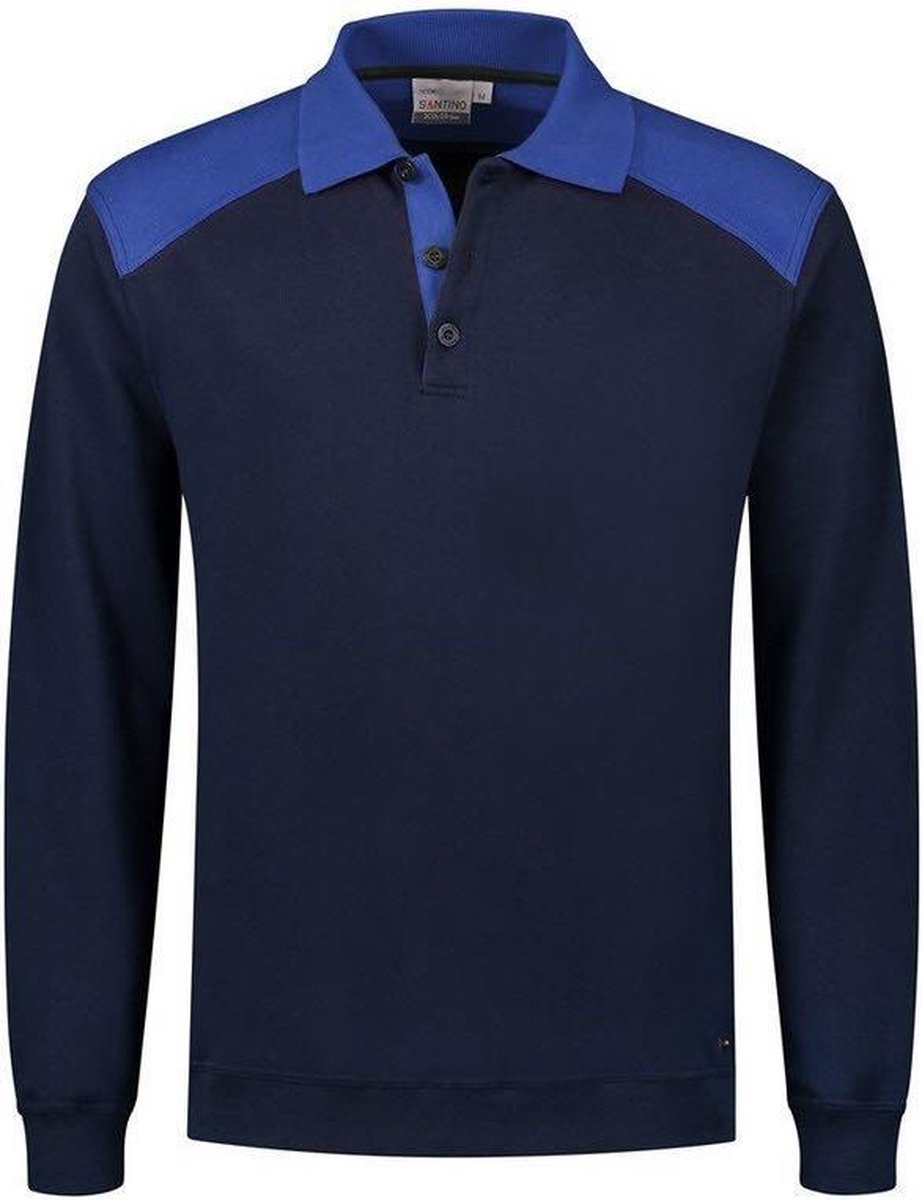 Santino Tesla 2color Polo-sweater (280g/m2) - Marine | Blauw - S