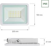 LED schijnwerper Wit - 50W IP65 - 3000K warm wit licht - 3 jaar garantie
