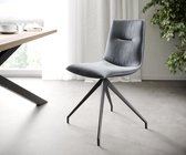 Set-van-4-gestoffeerde-stoel Pia-Adesso grijs fluweel kruisframe