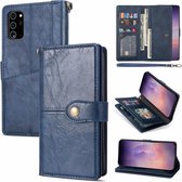 Samsung Galaxy S10 Plus Luxe Book Case Hoesje met Koord - PU Leer - Pasjeshouder - Magnetische Sluiting - Samsung Galaxy S10 Plus - Blauw