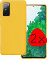 Samsung Galaxy S20 FE Hoesje Geel Siliconen - Samsung Galaxy S20 FE Case Back Cover Geel Silicone - Samsung Galaxy S20 FE Hoesje Siliconen Hoes Geel - 2 Stuks