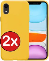 iPhone XR Hoesje Siliconen Case Back Cover Hoes - iPhone XR Hoesje Cover Hoes Siliconen - Geel - 2 PACK