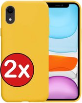 Hoes voor iPhone XR Hoesje Siliconen Case Back Cover Hoes - Hoes voor iPhone XR Hoesje Cover Hoes Siliconen - Geel - 2 PACK