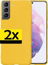 Samsung Galaxy S21 Plus Hoesje Siliconen - Samsung Galaxy S21 Plus Case - Samsung Galaxy S21 Plus Hoes Geel - 2 Stuks