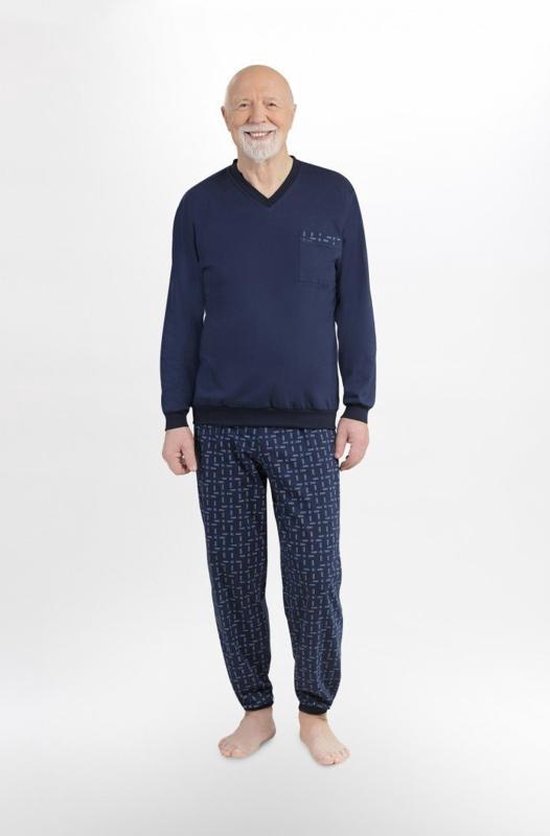 Martel Karol - pyjama marineblauw-100% katoen - gemaakt in Europa M