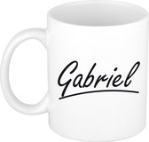 Gabriel naam cadeau mok / beker met sierlijke letters - Cadeau collega/ vaderdag/ verjaardag of persoonlijke voornaam mok werknemers