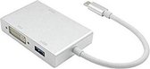 Garpex® USB C naar USB HDMI VGA DVI Adapter - 4-in-1 USB C Hub