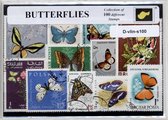 Vlinders – Luxe postzegel pakket (A6 formaat) : collectie van 100 verschillende postzegels van vlinders – kan als ansichtkaart in een A6 envelop - authentiek cadeau - kado - gesche