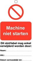 Machine niet starten waarschuwingslabel 50 x 100mm