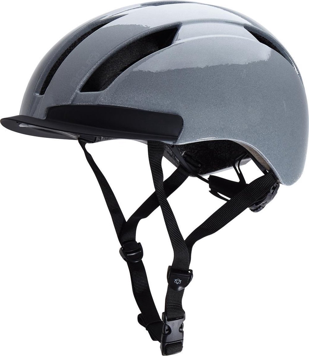 AGU Urban Pedelec Fietshelm Hivis - Grijze - L/XL - 360 graden zichtbaarheid