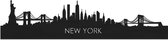 Skyline New York Zwart hout - 120 cm - Woondecoratie design - Wanddecoratie met LED verlichting