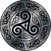 Celtic Tree - Wandcirkel Aluminium - Triskel en keltische patronen - rond 30cm - Zwart - Zilver - Pagan - Heidens - Keltisch - Magisch - Muurcirkel - Wanddeco - Dibond
