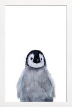 JUNIQE - Poster in houten lijst Kleine pinguïn illustratie -30x45