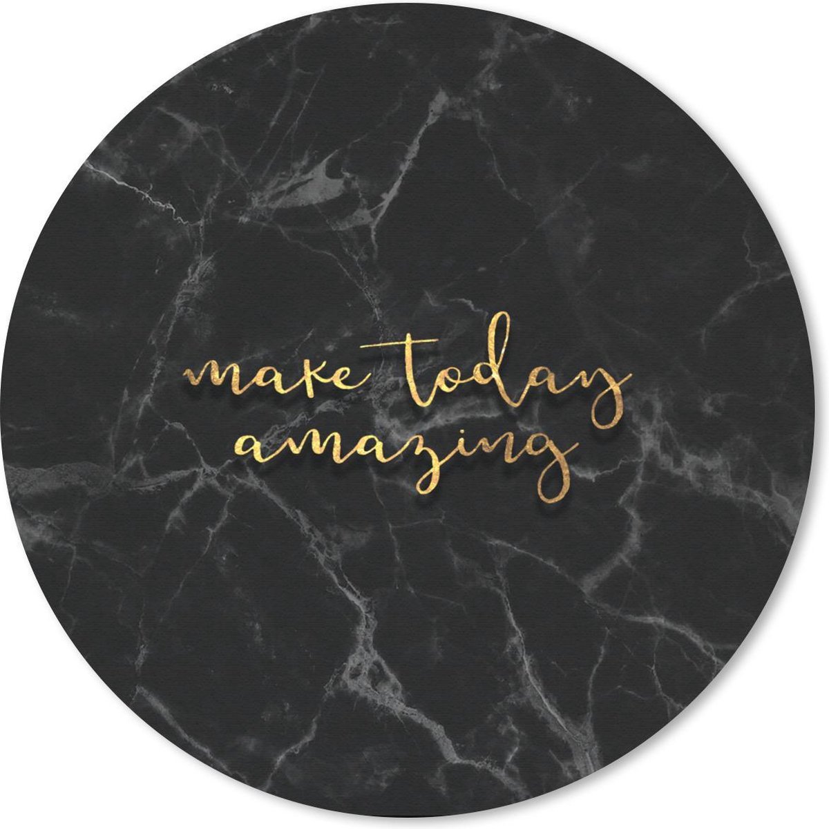 Muismat rond 30x30 cm - Mousepad Quotes - Spreuken - Goud - Marmer print - Ronde muismatten