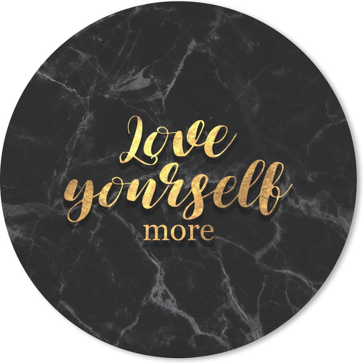 Muismat rond 30x30 cm - Mousepad Quotes - Love - Goud - Marmer print - Ronde muismatten