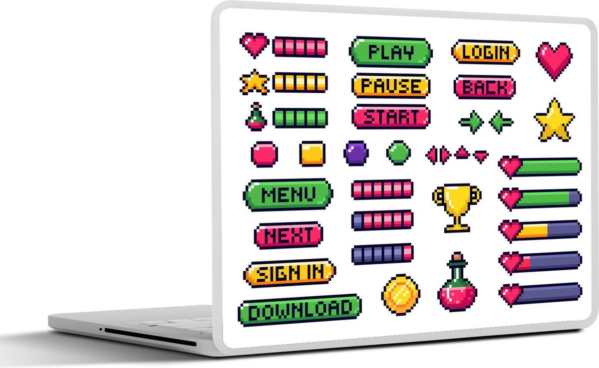 Afbeelding van product SleevesAndCases  Laptop sticker - 17.3 inch - Gaming - Pixel Art