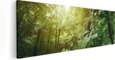 Artaza Canvas Schilderij Tropische Jungle Met Zonneschijn - 90x30 - Foto Op Canvas - Canvas Print