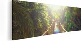 Artaza Canvas Schilderij Houten Brug In De Tropische Jungle - 120x40 - Groot - Foto Op Canvas - Canvas Print