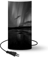 Lamp Noorderlicht in IJsland - zwart wit - 54 cm hoog - Ø25 cm - Inclusief LED lamp