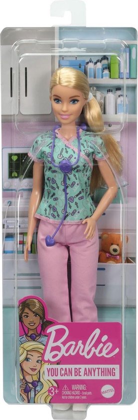 prieel Wiskundig Economisch Barbie Careers Verpleegster Barbie Pop met Stethoscoop | bol.com