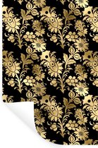 Muurstickers - Sticker Folie - Patronen - Bloemen - Goud - 40x60 cm - Plakfolie - Muurstickers Kinderkamer - Zelfklevend Behang - Zelfklevend behangpapier - Stickerfolie