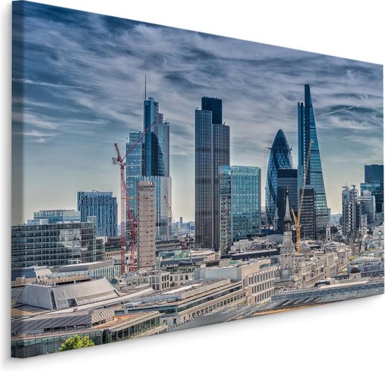 Peinture - London Skyline , bleu/gris, décoration murale
