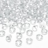 400x Hobby/decoratie transparante diamantjes/steentjes 12 mm/1,2 cm - Kleine kunststof edelstenen transparant - Hobbymateriaal
