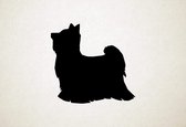 Biewer Yorkshire - Biewer Terrier - Silhouette hond - XS - 25x26cm - Zwart - wanddecoratie