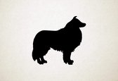 Shetland Sheepdog - Silhouette hond - M - 60x66cm - Zwart - wanddecoratie