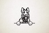 Schotse Terrier - hond met pootjes - XS - 23x25cm - Zwart - wanddecoratie