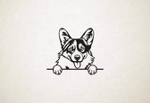 Pembroke Welsh Corgi - hond met pootjes - M - 56x67cm - Zwart - wanddecoratie