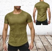 Heren shirt Rib groen M -Violento-M-t-shirts heren