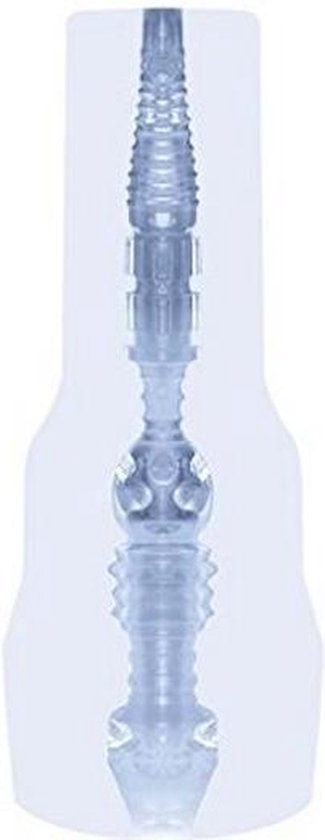 Duidelijk Fleshlight insert met gedetailleerde textuur.