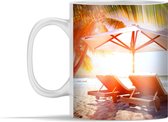 Mok - Parasol - Stoelen - Strand - 350 ml - Beker