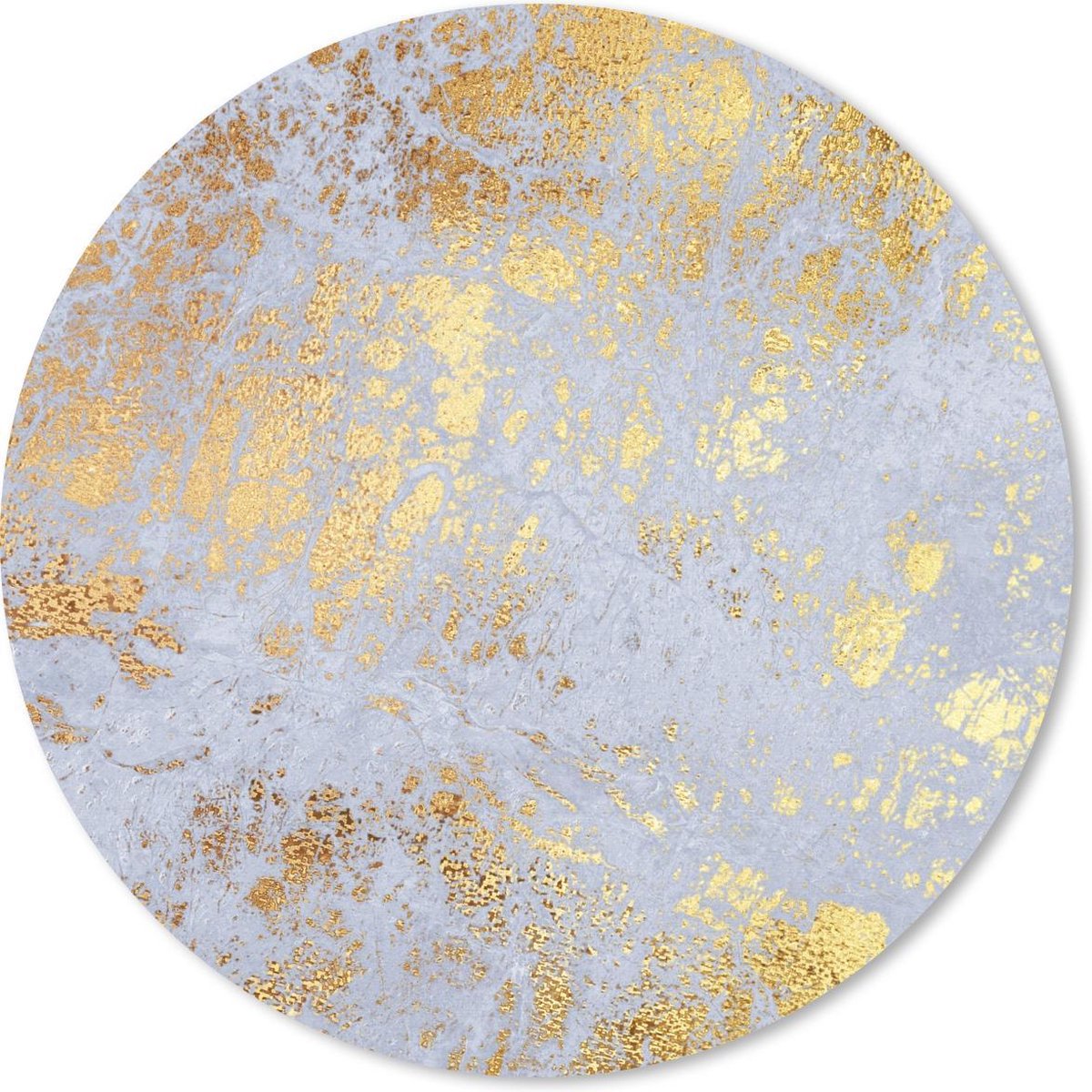 Muismat rond 40x40 cm - Mousepad Marmer - Goud - Grijs - Ronde muismatten