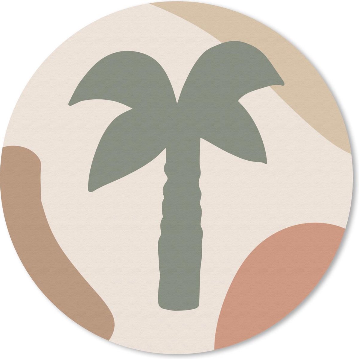 Muismat rond 50x50 cm - Mousepad Palmboom - Pastel - Zomer - Ronde muismatten