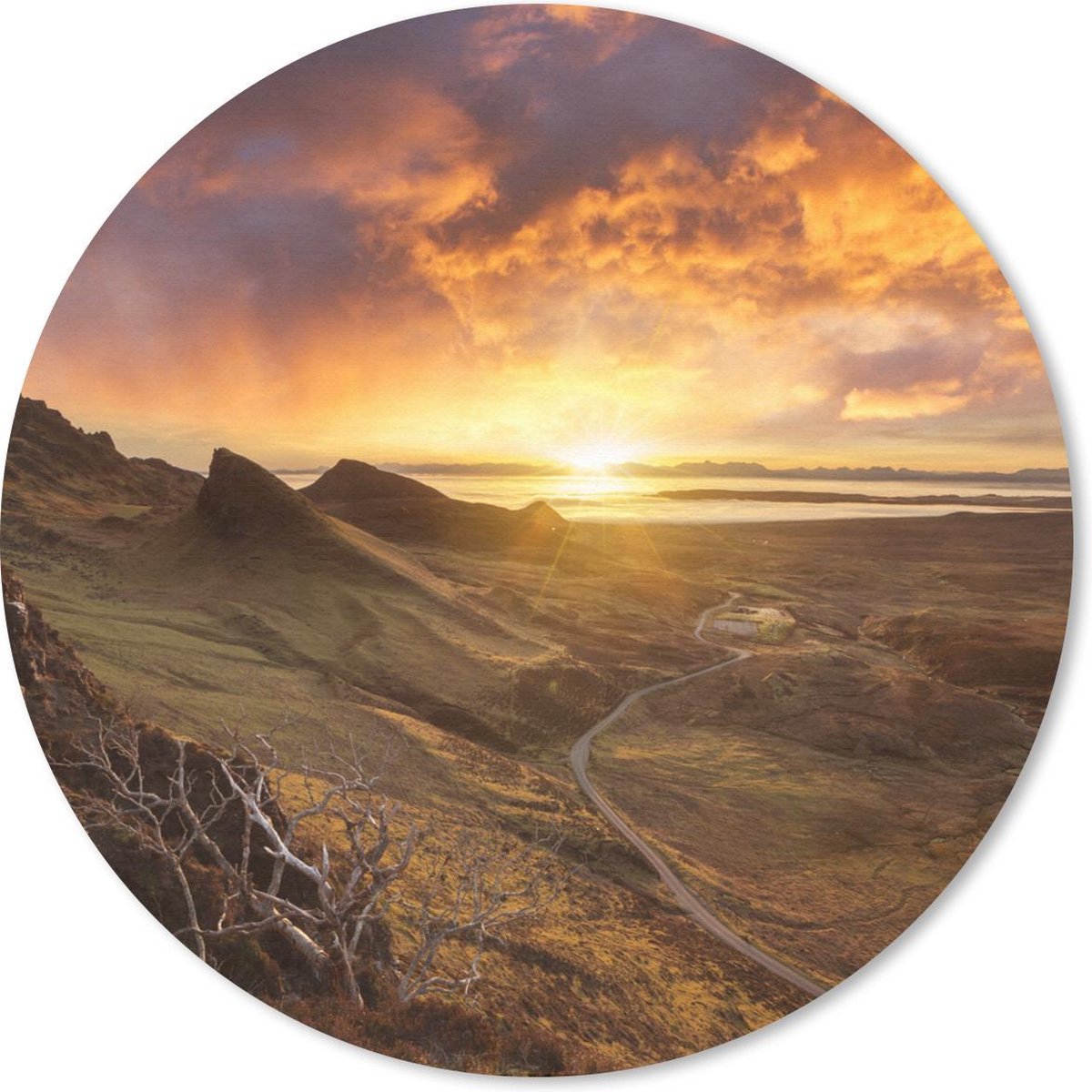 Muismat rond 40x40 cm - Mousepad Weg in Schotland - Ronde muismatten