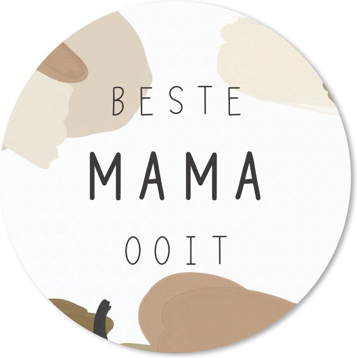 Muismat rond 50x50 cm - Mousepad Spreuken - Quotes - Beste mama ooit - Moeder - Ronde muismatten