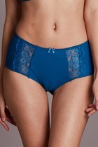 Vivian Dames Lingerie Kant Hoge Taille Slips - BLAUW -Maat    L