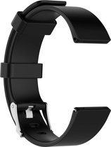 Luxe Siliconen Bandje large voor FitBit Versa - Versa 2 – zwart Watchbands-shop.nl