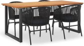 Medina 5-delige Tuinset massief acaciahout en PVC-rattan