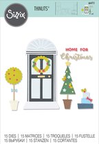 Sizzix Thinlits Snijmal Set - Home For Christmas - 15 stuks