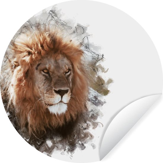 WallCircle - Stickers muraux - Cercle Papier Peint - Lion