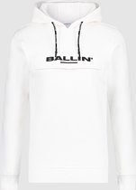 Ballin Amsterdam Rubber Print Anorak Hoodie - Off White / Zwart - Regular fit