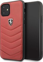 iPhone 11/XR Backcase hoesje - Ferrari - Effen Rood - Leer