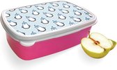 Lunchbox rose avec des pingouins Design
