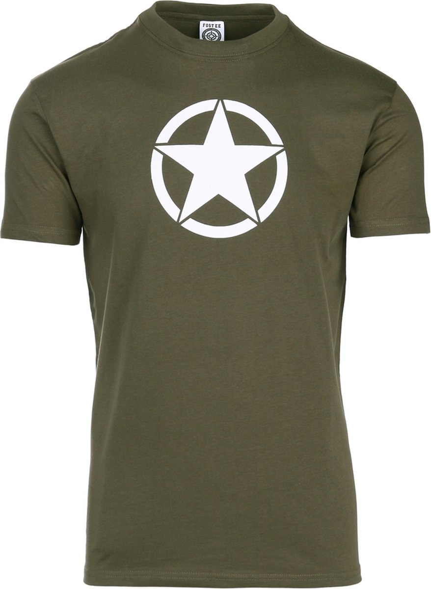 Fostex Garments T-shirt with star Groen