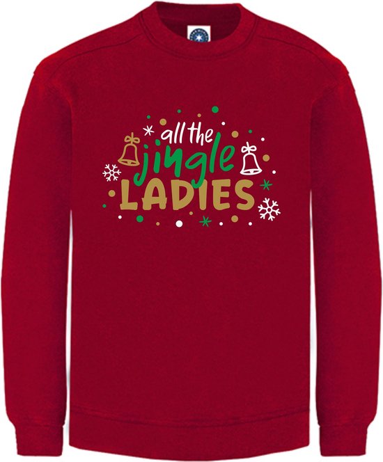 Kerst sweater - ALL THE JINGLE LADIES - kersttrui - ROOD - large -Unisex
