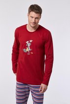 Woody pyjama jongens/heren - donkerrood - wasbeer - 212-1-PLS-S/477 - maat XXL